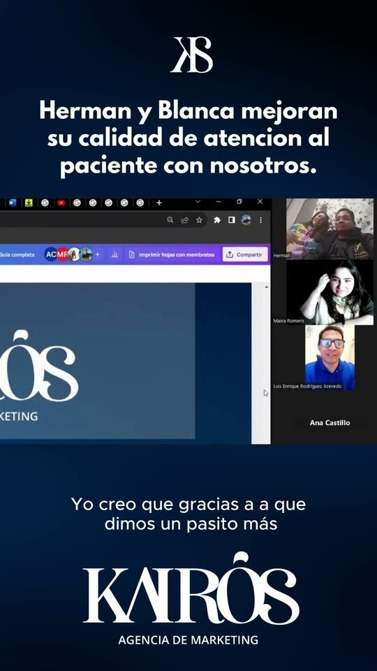 La Dra. Blanca y el Dr. Herman en videollamada con Kairós contando sus resultados